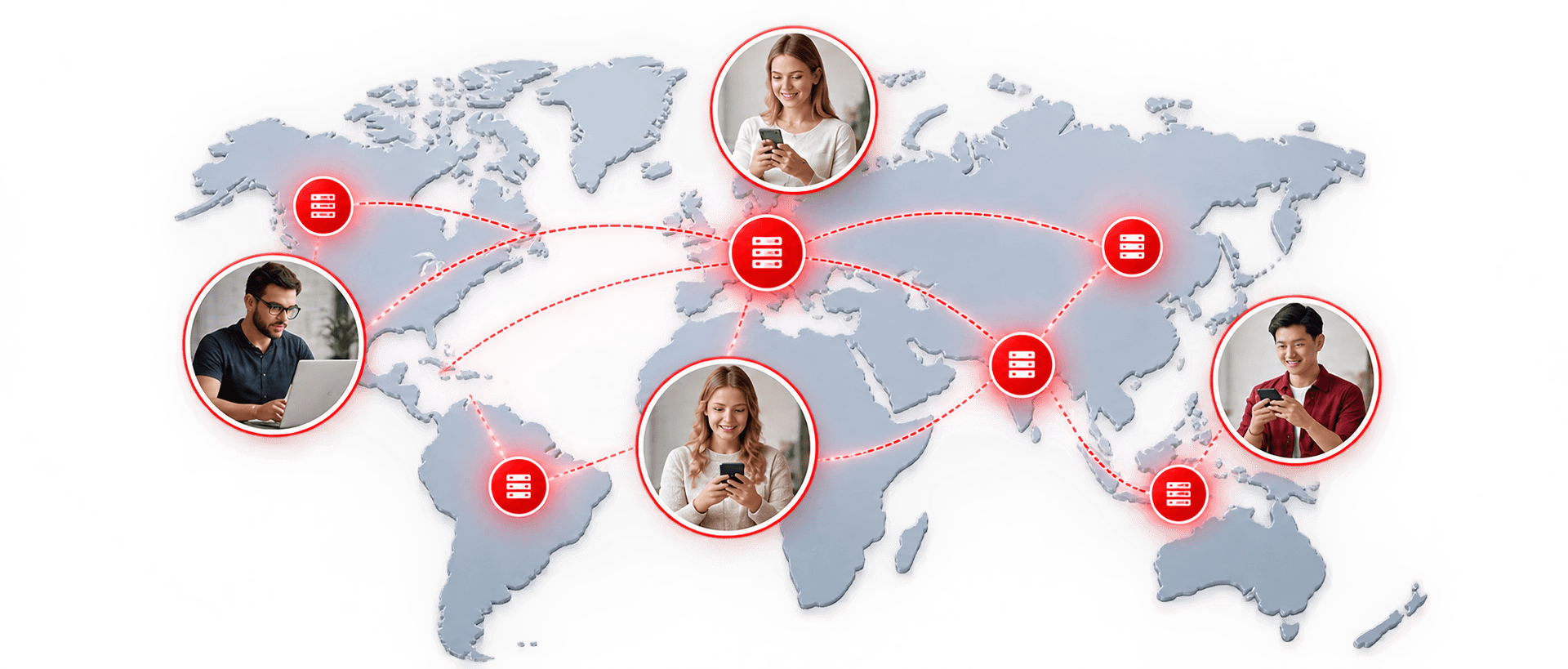Карта локаций Doma VPN: Нидерланды, Финляндия, США, Казахстан и Эстония